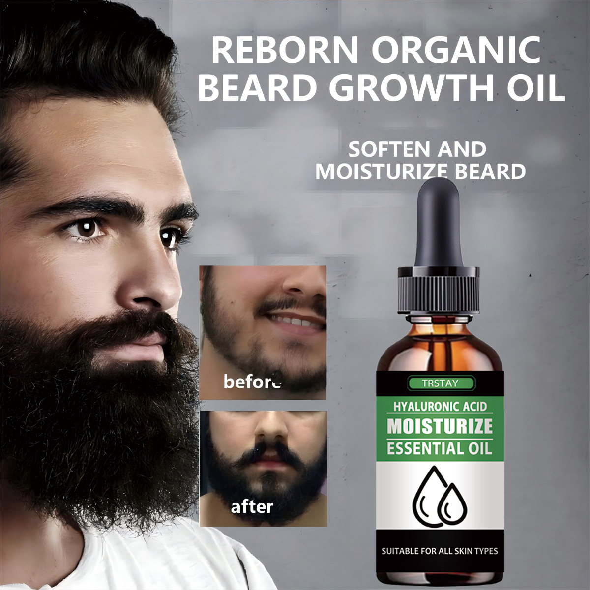 Men'S Grooming Facial - 100% naturalny przyspieszający porost zarostu na